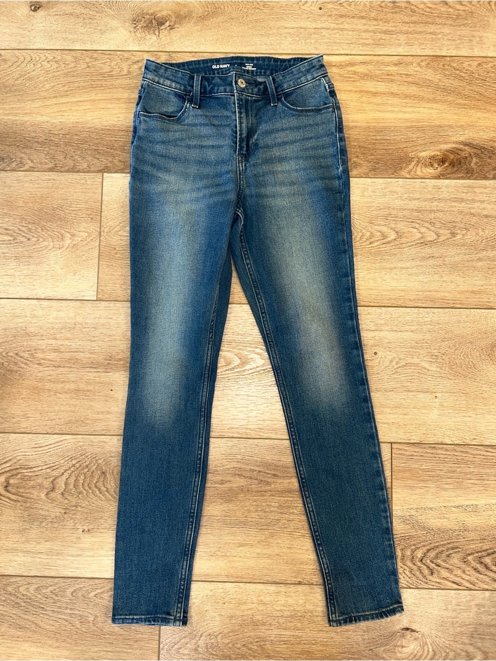 Old Navy Women's Dark Blue Super Skinny Jeans High Rise WOW Stretch Denim